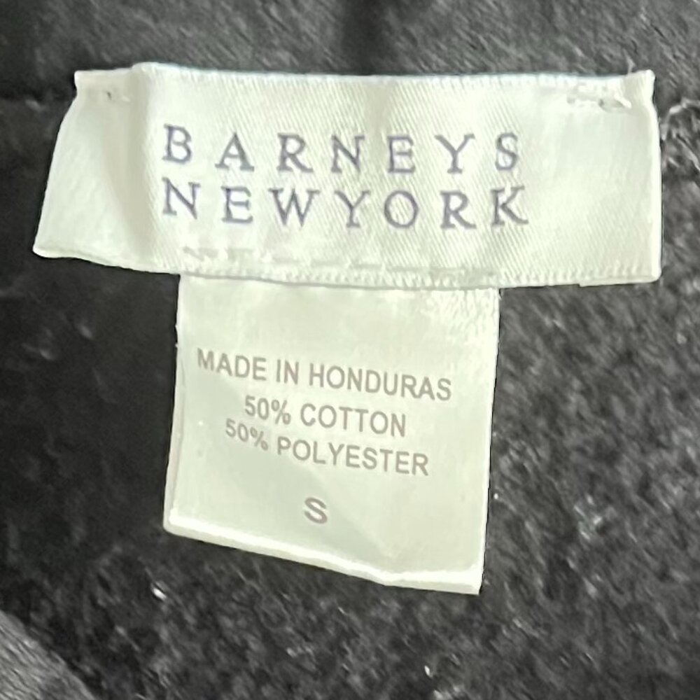 Authentic Barney's New York Black Hoodie Hooded Sweatshirt Size Small - Picture 10 of 10